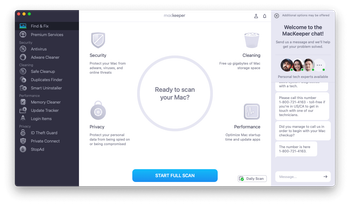 MacKeeper all set to run a Mac scan