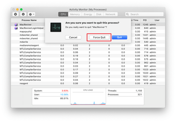 Force quit malicious process Force quit malicious process
