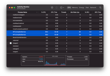 MTLCompilerService high CPU usage in macOS MTLCompilerService high CPU in Activity Monitor on Mac