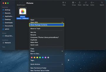Photos Library.photoslibrary - Show Package Contents