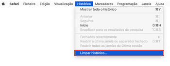 Limpar histórico no Safari