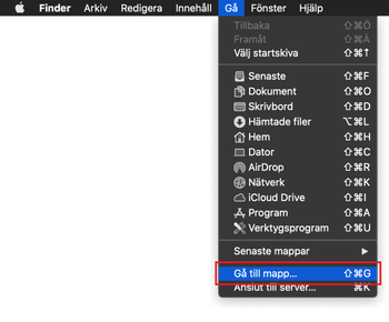 Använd mappfunktionen Gå till