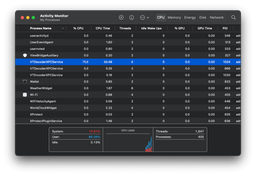 VTDecoderXPCService can sometimes use too much CPU and memory on Mac