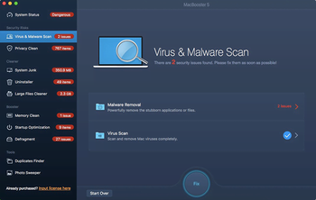 Virus & Malware Scan pane