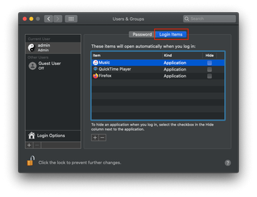 Login Items Login Items