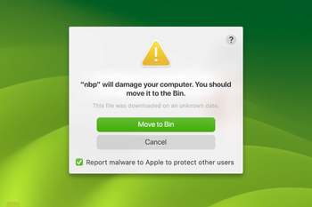 “nbp will damage your computer” Mac pop-up alert