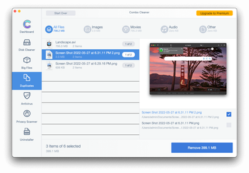 Combo Cleaner can spot duplicate files Combo Cleaner can spot duplicate files