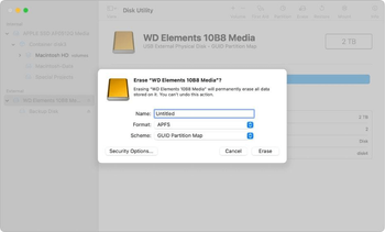 Format the hard disk settings