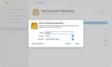 Format the hard disk settings