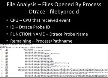 File Analysis - filebyproc.d File Analysis - filebyproc.d