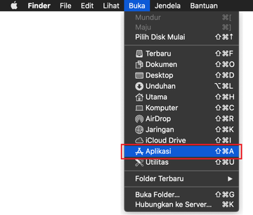 Menuju jendela Aplikasi pada Mac Menuju jendela Aplikasi pada Mac