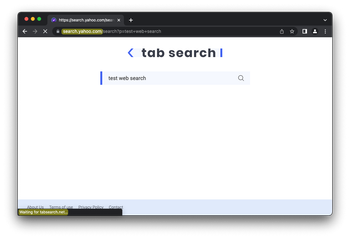 Tabsearch.net forwarding a request to Yahoo