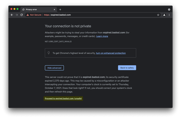 Proceed to site in Chrome Proceed to site in Chrome