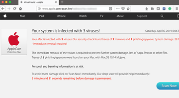 The deceptive content on apple.com-scan.live