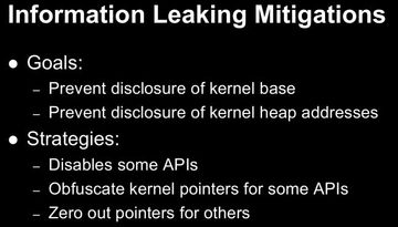 Information Leaking Mitigations