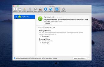 Top Results app virus removal from Mac