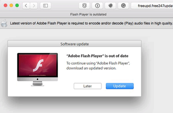 Browser doorverwezen naar valse Adobe Flash Player-updatepagina op Mac