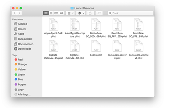 Inhoud van de map LaunchDaemons