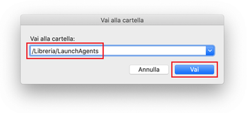 Apri la cartella /Libreria/LaunchAgents