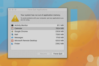 Remove “Your system has run out of application memory” Mac error