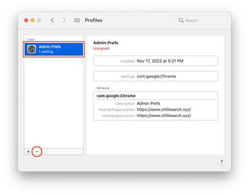 Remove malicious configuration profile from Mac Remove malicious configuration profile from Mac