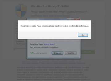 YourAdExchange landing page pushing a phony media player