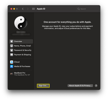 Apple Account settings with iCloud options on Mac Apple Account settings with iCloud options on Mac