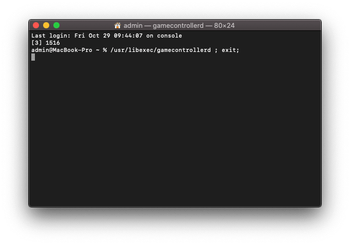 Gamecontrollerd launching in Terminal