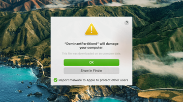 ‘DominantPartitiond will damage your computer’ alert on Mac