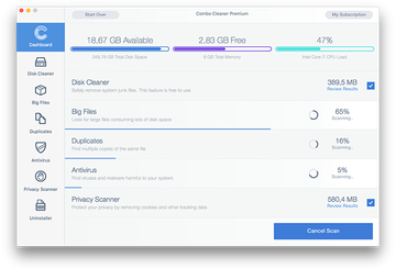 Combo Cleaner Mac scan progress Combo Cleaner Mac scan progress