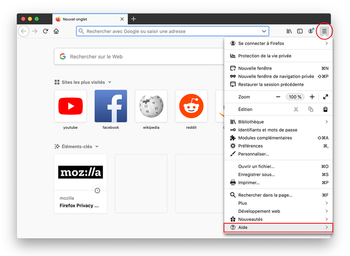 Apri Firefox e vai su Aide