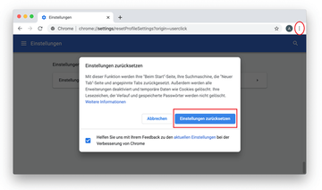 So setzen Sie die Einstellungen in Chrome auf dem Mac zurück