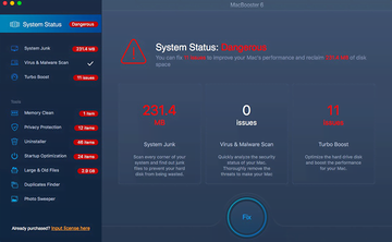 MacBooster 6 scan results MacBooster 6 scan results