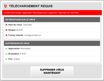 Alerte Tapsnake sur Mac