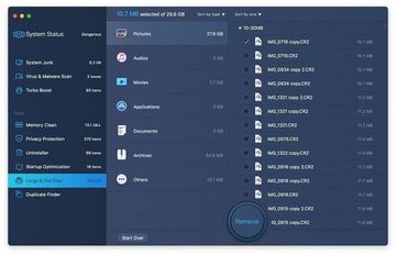 MacBooster 8 spots large and old files on Mac