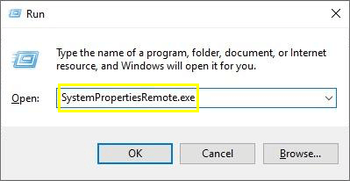 Open SystemPropertiesRemote.exe on PC