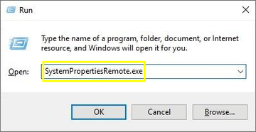 Open SystemPropertiesRemote.exe on PC