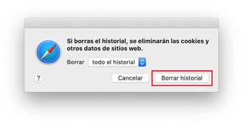 Selecciona todo el historial para eliminar Selecciona todo el historial para eliminar