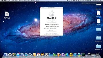 Mac OS version, processor and memory details