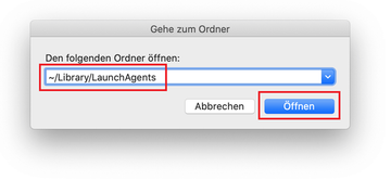 Öffnen Sie das Verzeichnis ~/Library/LaunchAgents