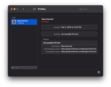 Malicious configuration profile playing into Searchesmia authors’ hands Malicious configuration profile playing into Searchesmia authors’ hands