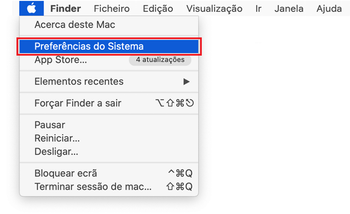 Selecione Preferências do Sistema