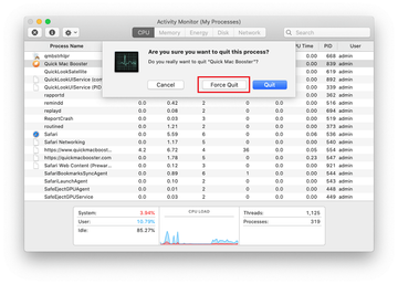 Force quit malicious process Force quit malicious process