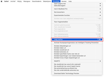 Leeg caches in Safari