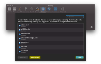 Remove all website data in Safari