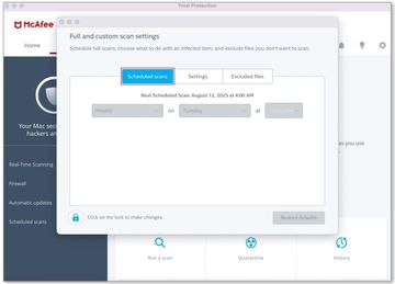 Open your McAfee console and locate Scheduled scans` Open your McAfee console and locate