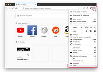 Abre Firefox e ingresa a Ayuda - Información para solucionar problemas