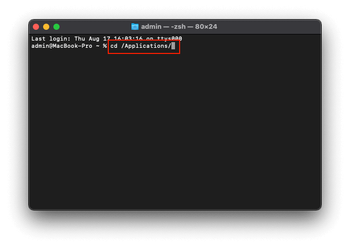 Terminal command to get started with app removal