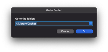 Open the Caches directory on Mac