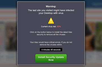 Advancedmaccleaner.com/mobf displaying a fake security warning